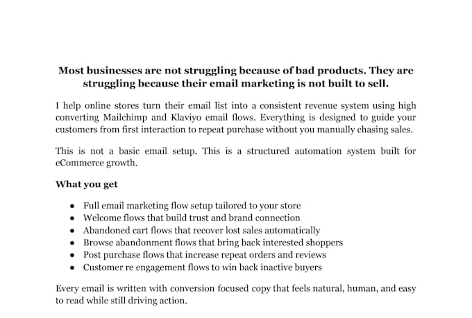 build high converting mailchimp and klaviyo email flows